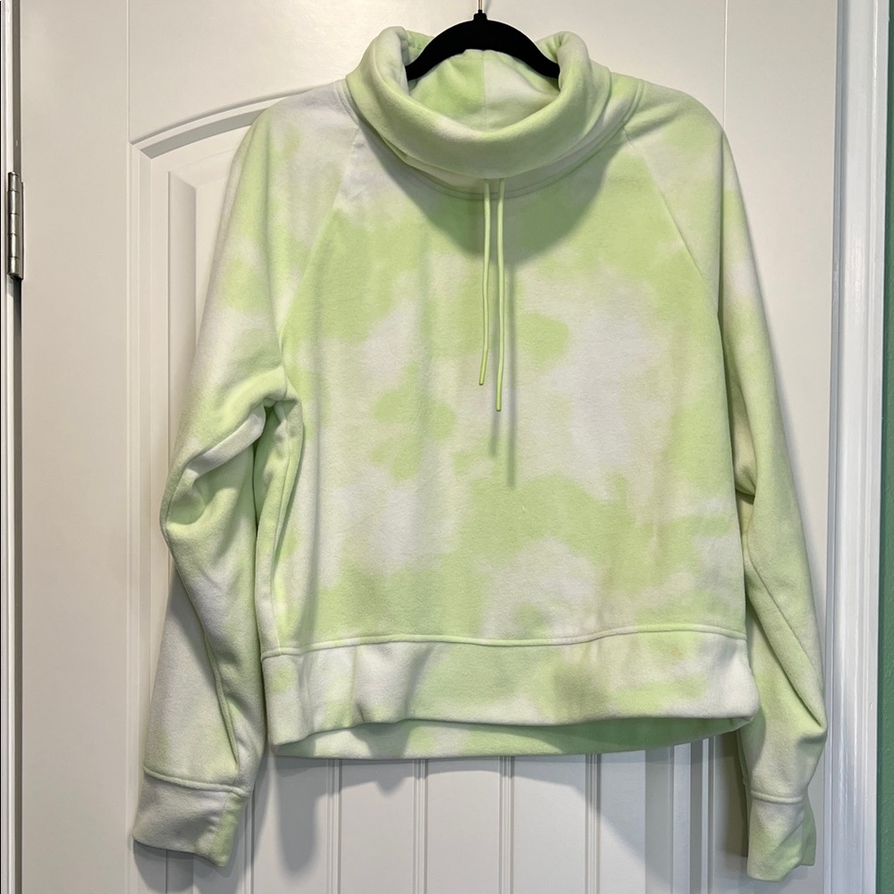 Lime Green Tie-Dye Cowl Neck Sweater
